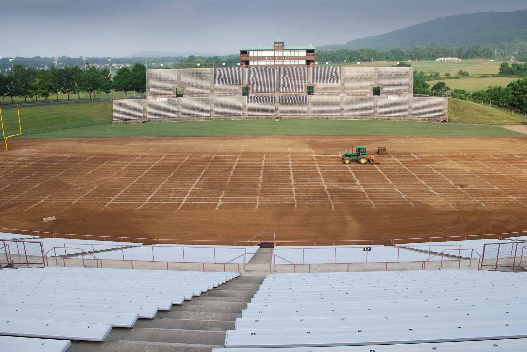 Lehigh University Football Field Sand Grid installation